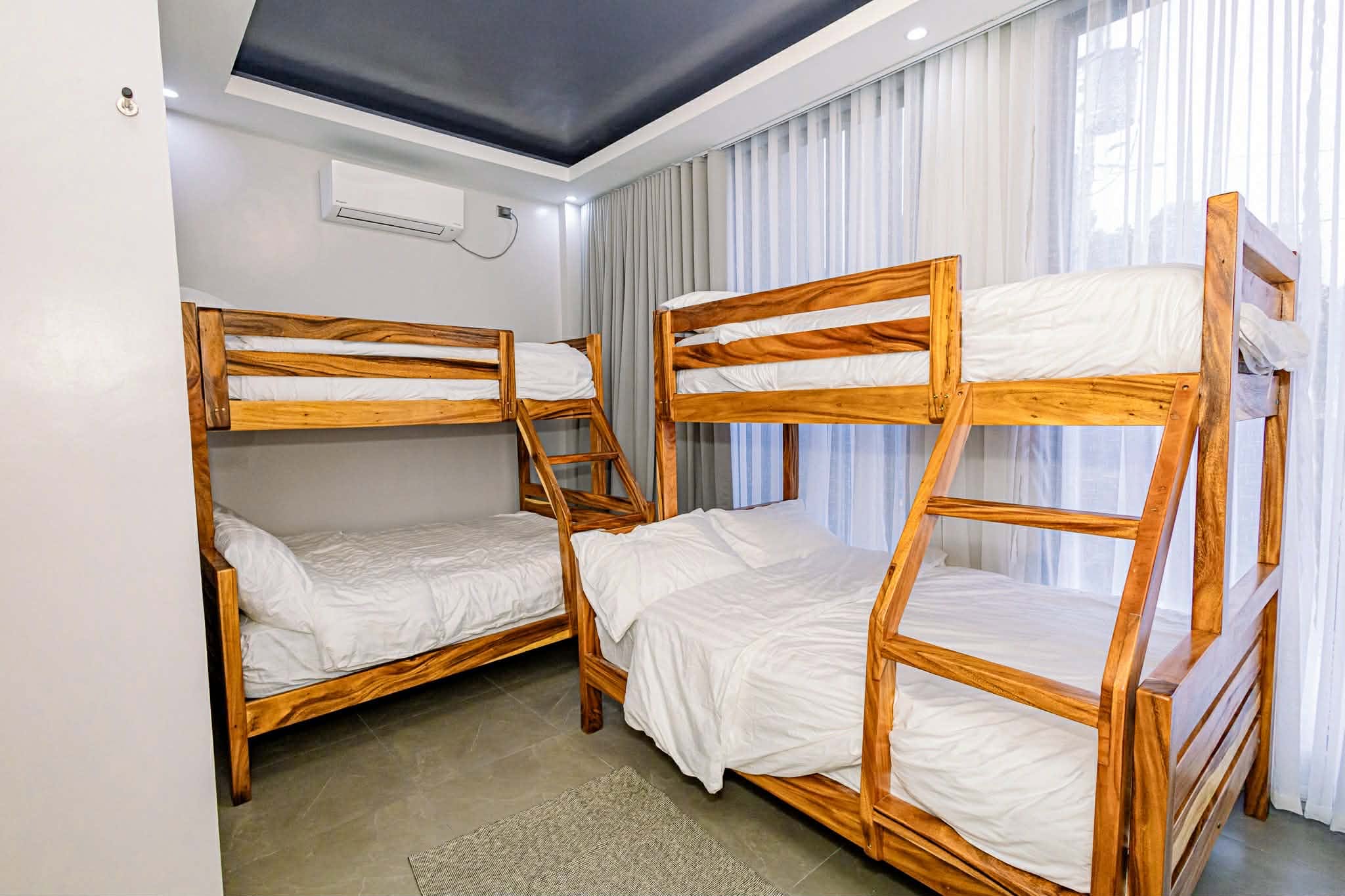 Family room with two wooden bunk beds